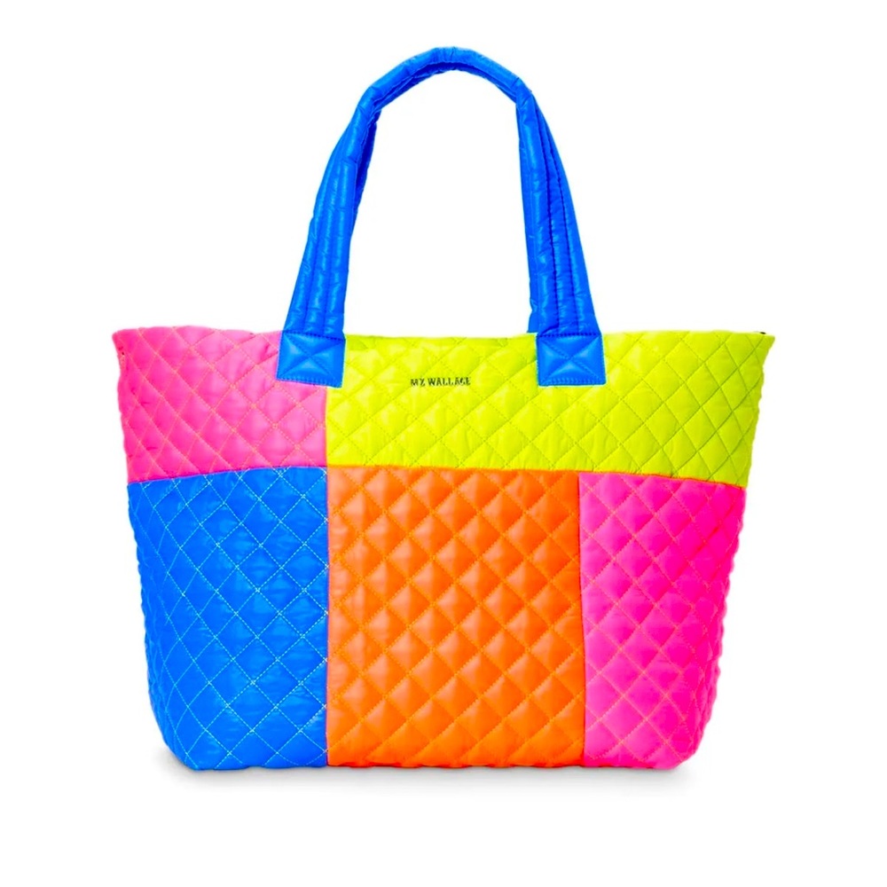 MZ Wallace Deluxe Large Metro Tote in Patchwork Neon